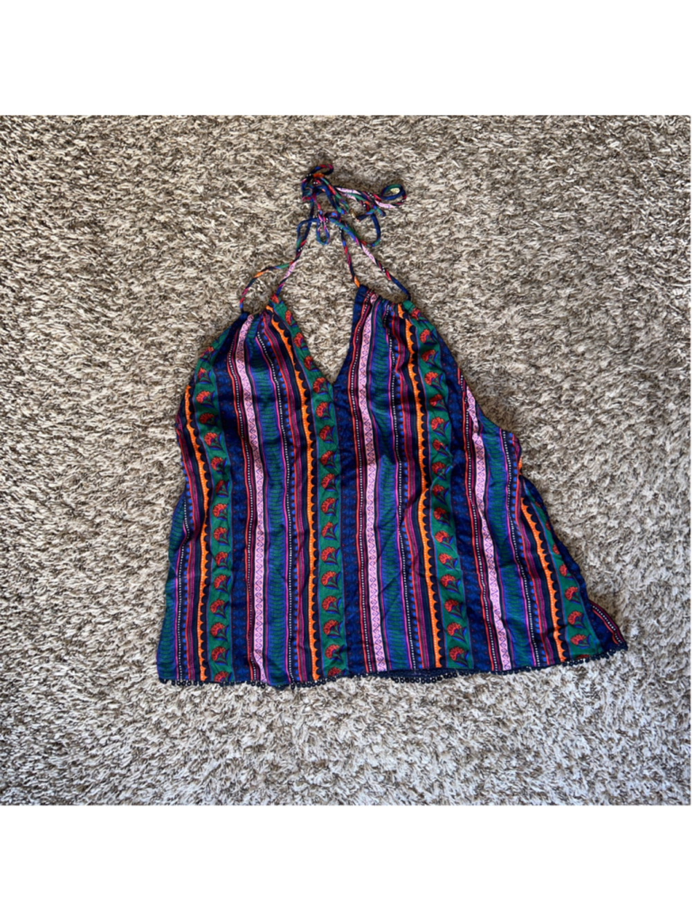 NWT Women's Superdry Printed Beach Halter Top Vera Stripe Size 10